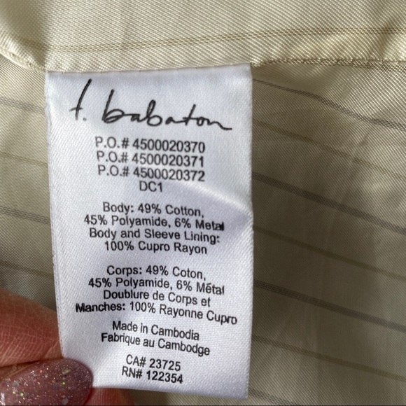 ARITZIA T Babaton tan Trench Coat Jacket Sz XXS Button Closure & Belted - Picture 10 of 14